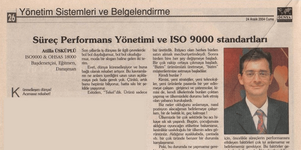 Süreç Performans Yönetimi ve ISO9000 Standartları
