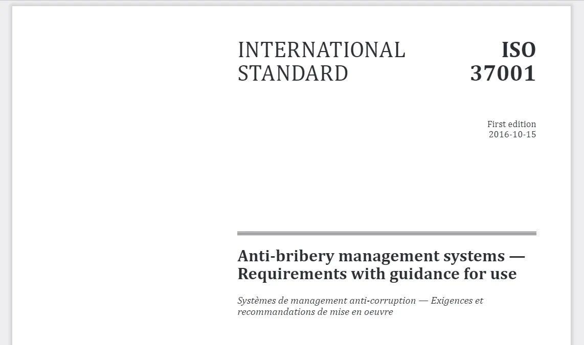 ISO 37001 standardındaki terim ve tanımlar